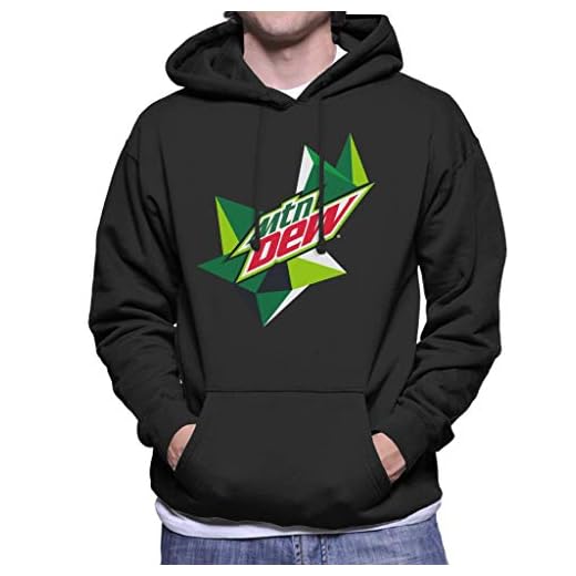 Mountain Dew original logo herrtröja med huva