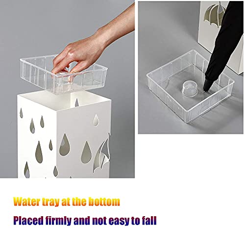 Porte-parapluie en fer forgé blanc design goutte d'eau