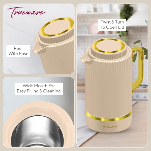 Image of Trueware Marvel 1200 Insulated Flask - 1000 Ml | PU Insulated Inner Stainless Steel Hot & Cold Flask, BPA Free, Leak Proof, Ideal for Tea, Coffee, Water, Hot Beverages