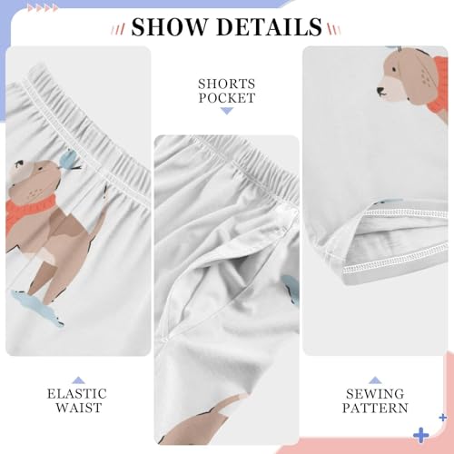 Dog and Bird Boys Pants Boys Athletic Pants Long Pant for Boy with Pockets Wide-Leg Size 6-14Y4