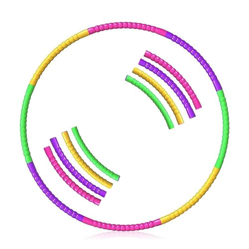 8 Teiliges Hula Hoop Reifen, Zusammenklappbarer Hula-Hoop-Reifen aus Kunststoff,...
