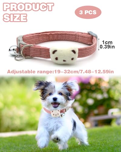 TPZORJX 3er-Pack Katzenhalsbänder –kitten halsbänder,katze halsband, Katzenhalsbänder mit Glöckchen, verstellbare Fliege-Halsbänder für Jungen und Mädchen, katzen fliege,süßes Halsband-Zubehör