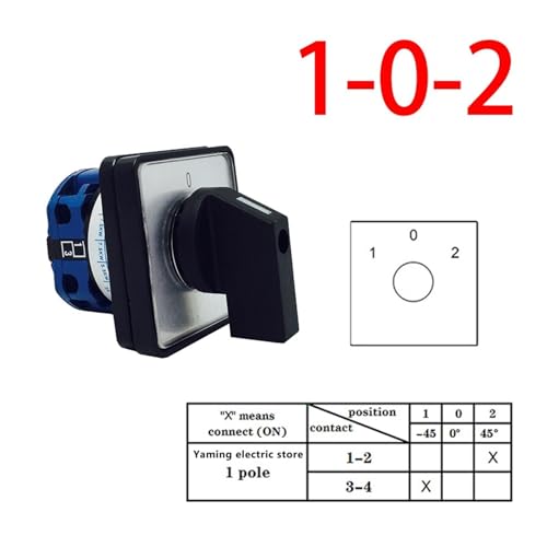 Interrupteur rotatif 1-0-2 pour isolation de circuit électrique 690V