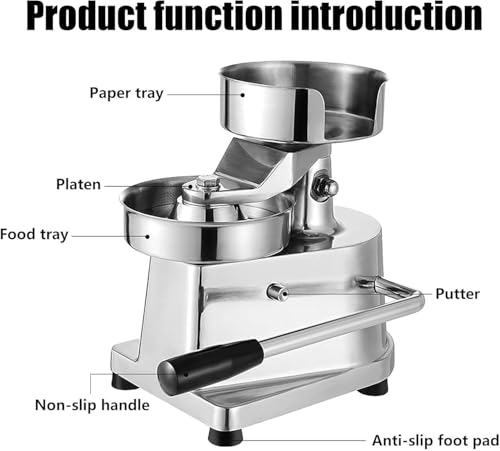 Hamburger Patty Maker, kommerzielle Burgerpresse für perfekte Patties, robuster Edelstahl, lebensmittelechtes Küchenwerkzeug