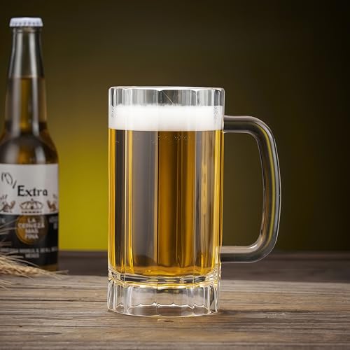 Plastic Pint Glasses Set of 2, 620ml Beer Mugs with Handles, Reusable Drinking Glasses Beer Stein for Club, Bar & Party - Image 6