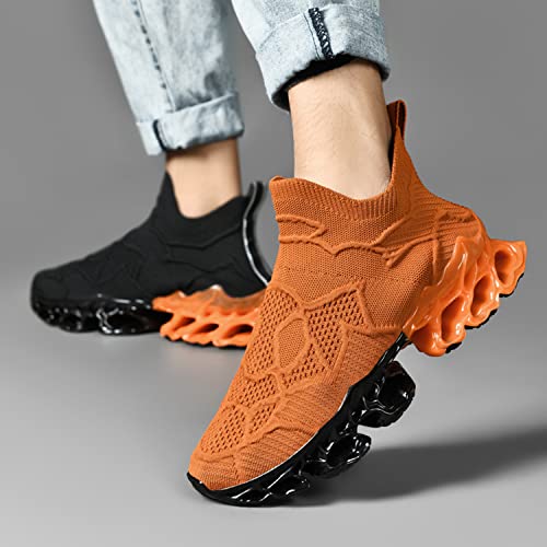 Image of Poramea Mens Slip on Loafers Walking Tennis Shoes Laceless Running Blade Sneakers Mesh Trail Jogging Casual Athletic