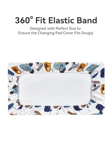 Image of Changing Pad Cover Set in Soft Jersey Material - Fits 32 inch /34''x16 Contoured Pad for Babies, Puppy Land