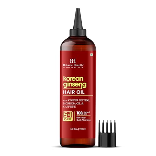 Botanic Hearth Hair Oil for Hair Growth & Home Hair Perm Kit | Strengthening Dry, Frizzy, Damaged Hair & Scalp Treatment | Korean Ginseng Hair Oil – 6.7 Fl Oz