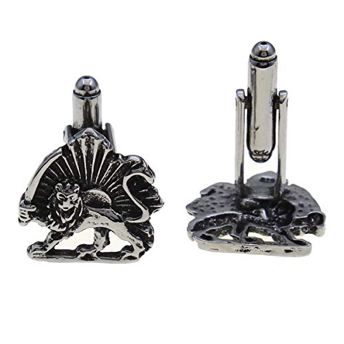 Mancuernillas Lion Sun Shir Khorshid de acero 316L miniatura 5