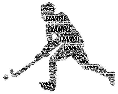 Personalised Word Art field hockey male man Sport gift print, card or Frame