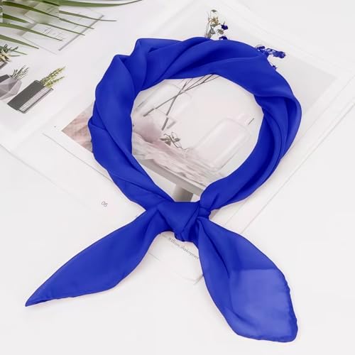 Vintage Soft Chiffon Scarf 50s Square Neck Head Scarf for Women2