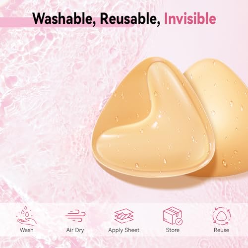 Ultra Push up Sticky Bra Pads | Double Sided Adhesive Inserts | Stick on for Sports Bra Swimsuit (Medium, Beige)4