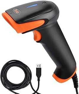 Tera Barcode Scanner CCD USB Wired 1D Handheld Bar Code Reader, Read Screen Digital Smartphone Barcode Plug and Play, 1500C