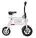 Swagtron Swagcycle SC-1 Folding Electric Bicycle with Collapsible Frame and Handlebar Display, White