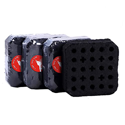 MUXI 4PCS Portable Grilling Charcoal Briquettes, 3 Seconds to Light, Sustainable Burning for 120 Mins, Easy Light Charcoal for Grill, Make BBQ Easy for Everyone, 5.2-Pound/Box