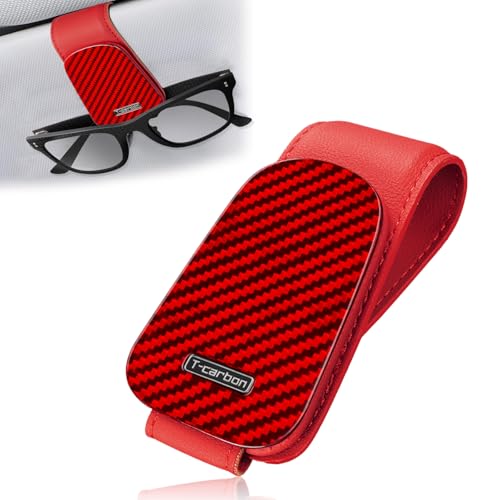 Support pour lunettes de soleil T-carbon en carbone rouge, l'élégance pour votre habitacle