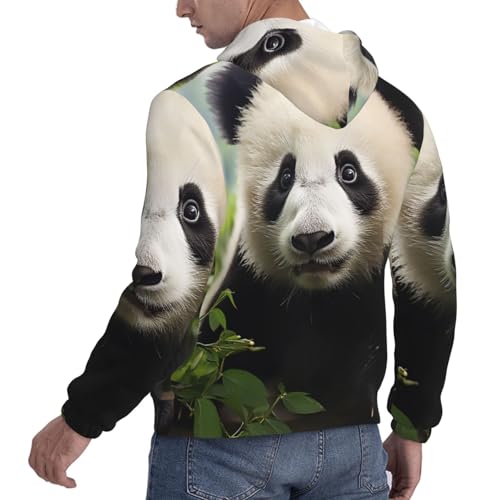 Men's Fleece Pullover Hoodie Long Sleeve Hooded cute bear Sweatshirt Casual Shirts With Pockets Large Black4