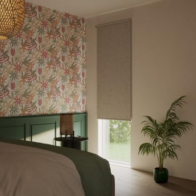 GoodHome Store Enrouleur occultant sans perçage Novan Taupe 90 x 240 cm