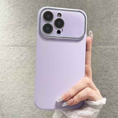 Coque silicone iPhone 14 violette pour éviter les rayures d'appareil photo avec son verre