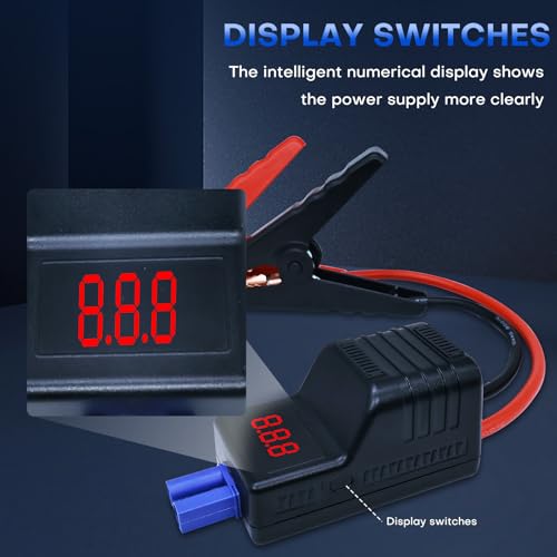 Image of Smart Jump Starter Clamps,EC5 Heavy Duty Jump Starter Automotive Booster Clamp Cables Replacement Alligator Clamps with Intelligent LCD Screen for 12V Car Jump Starter 10AWG Wire