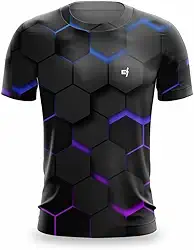 Camiseta Masculina Fitness Pro Dry Estampada Proteção UV Academia Musculação Treino