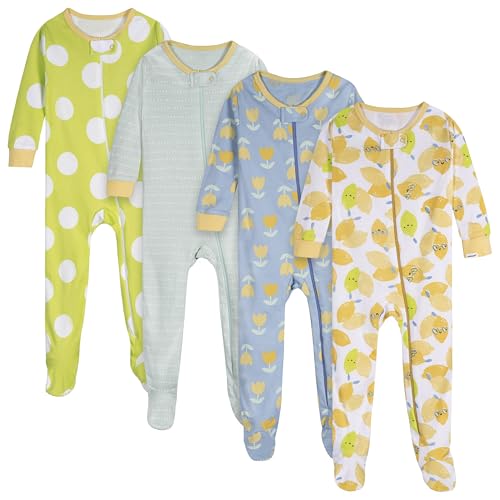 Image of Onesies Brand Baby Girls' 4-Pack Footed Pajamas