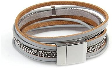 Miniatura 3 de MINILUJIA Reloj de cuero para mujer, estilo vintage, casual, con plumas, perlas, árbol de deseos, envolvente, con cierre magnético