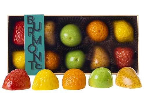 Luxury Marzipan Shaped Fruits Gift Box - Traditional Hand-Finished Marzipan Shapes - Made With Real Almonds & Natural Colours - 150g Gift Box