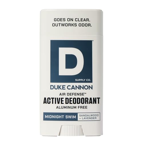 Duke Cannon Midnight Swim Aluminum-Free Deodorant for Men - Air Defense, Sandalwood + Lavender Scent, 3 oz – Long-Lasting, Clear Glide, Skin-Soothing Formula