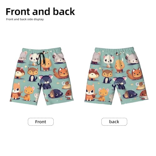 Cute Little Animals Youth Beach Pants, Soft and Breathable, with Drawstring Waist, Suitable for Sports and Leisure.2