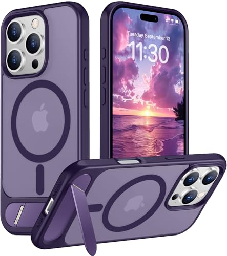 Image of Magnetic Compatible with iPhone 16 Pro Case, [Built-in Invisible Kickstand][Compatible with MagSafe] [Military Grade Shockproof] Slim Translucent Matte Phone Case for iPhone 16 Pro 6.3 inch