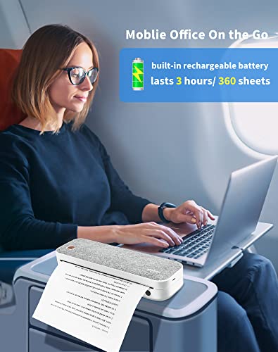 Jadens Wireless Portable Printer - Supports 8.26"X11.69" Us Letter, Inkless Mobile Printer Compatible With Ios, Android & Laptop, Portable Printers Wireless For Travel, Mobile Office, School, Home #TOP5