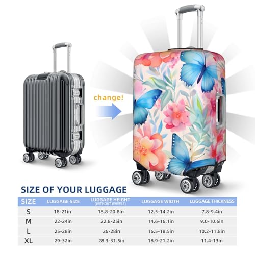 Colorful Butterfly Flowers Travel Luggage Cover for Suitcase Anti-Scratch Fashion Suitcase Protector Washable Elastic Baggage Covers Fits 25-28 Inch Luggage for Travel Beach Holiday3