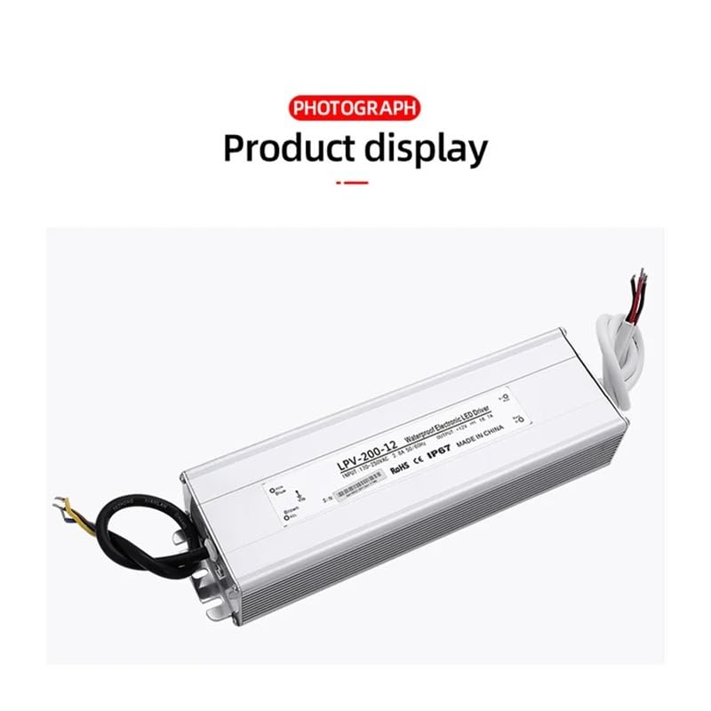 Alimentation 12V 200W à découpage LPV-200-12 pour ruban LED boîtier alu - 4