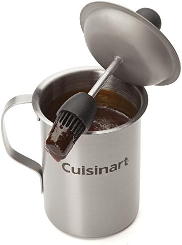 Cuisinart Sauce Pot and Basting Brush Set, 16 oz. Stainless Steel Grill Accessory with Silicone Basting Brush for Cooking & BBQ, Easy to Clean BBQ Accessories for Smoking and Grilling