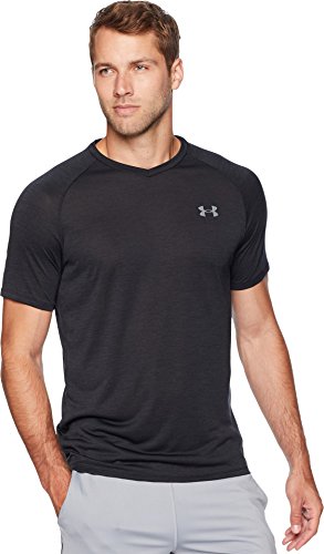 Image of Under Armour Men's Tech 2.0 V-Neck Short Sleeve T-Shirt, Black (001)/Graphite, Medium