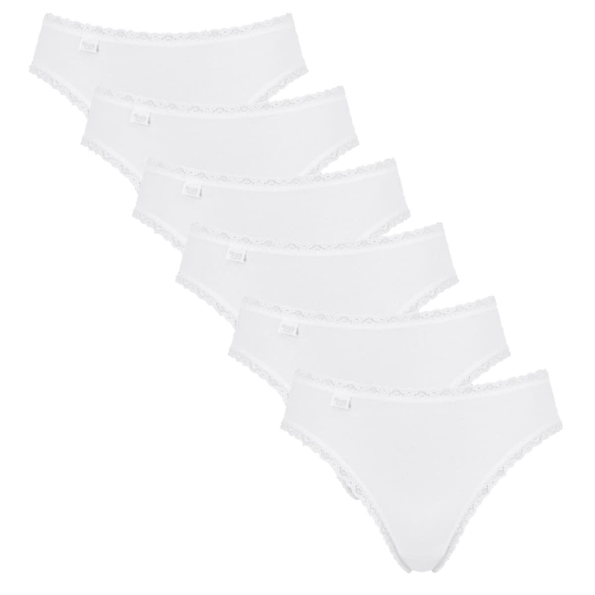 Sloggi Womens 24/7 Cotton Lace Tai C3p Boxer Briefs, White, 20 UK
