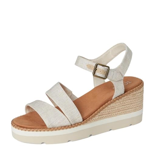 TOMS Women's Darya Wedge Espadrille Heel Casual Sandal Natural, 8.5