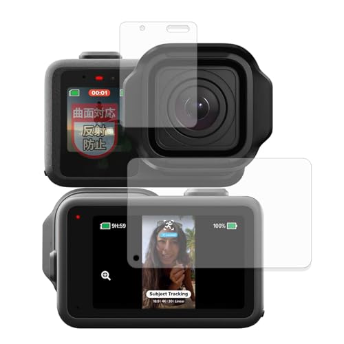 MotoMoto �t�B���� GoPro MISSION 1 / MISSION 1 PRO/MISSION 1 PRO ILS (�t�����g/���A) �p �ȖʑΉ� �ی�t�B���� ���˒ጸ �w��ጸ ���{��