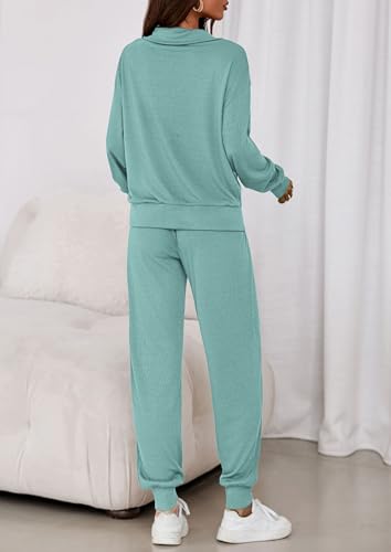 PRETTYGARDEN Women's Fall 2 Piece Lounge Sets Zip Up Sweatshirt Jogger Pants Sweat Track Suits Travel Outfit Winter Clothing