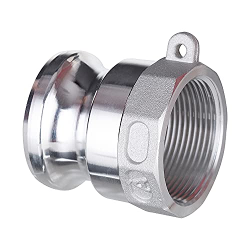Eastrans Aluminum Global Type A Cam And Groove Hose Fitting, 1.5" Camlock Hose Coupler, 1.5" Plug X 1.5" Npt Female #TOP9