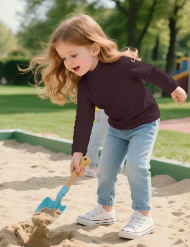 Image of Witwot Toddler Girls Mock Turtleneck Shirts Long Sleeve Thermal T-Shirt