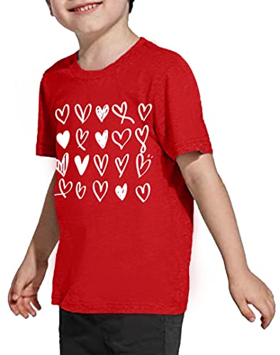 Image of LAZYCHILD Kids Valentine Shirt Girls Valentines Day Shirts Heart Graphic Long Sleeve Striped Tee Tops 5-14 Years