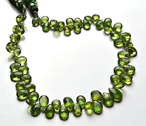 Apatite verte naturelle en perles briolettes poires 6-9mm pour bijoux DIY