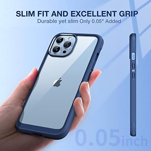 Image of Miracase Compatible with iPhone 13 Pro Max Case Navy Blue, Anti-Yellowing Shockproof Phone Clear Case, Premium Hybrid Protective Bumper Case Fit for iPhone 13 Pro Max