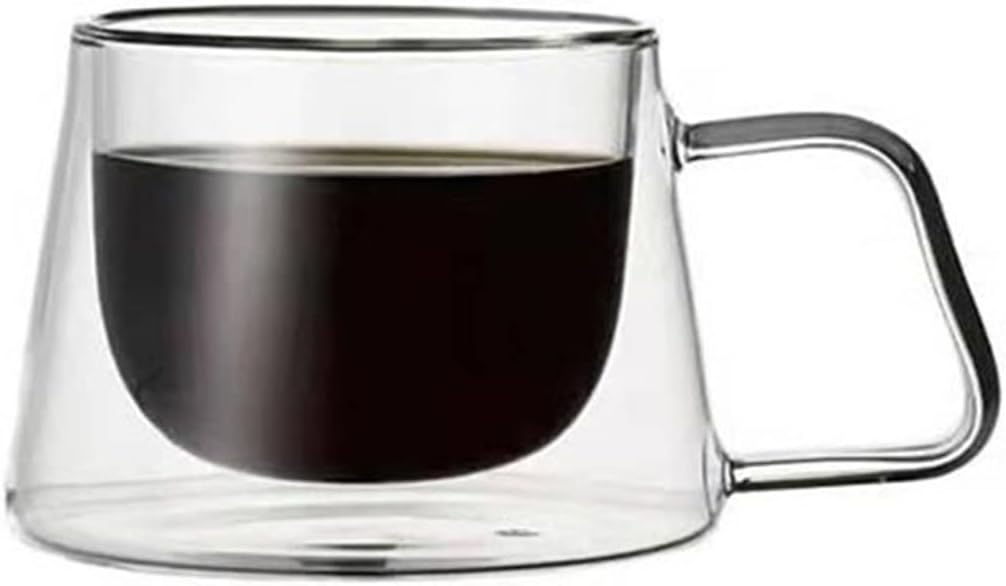 INLIMA Drinking Glasses Transparent Double Bottom Coffee Cup Milk Whiskey Tea Beer Heat Resistant Cocktail Vodka Wine Mug Drinkware Tumbler Cups