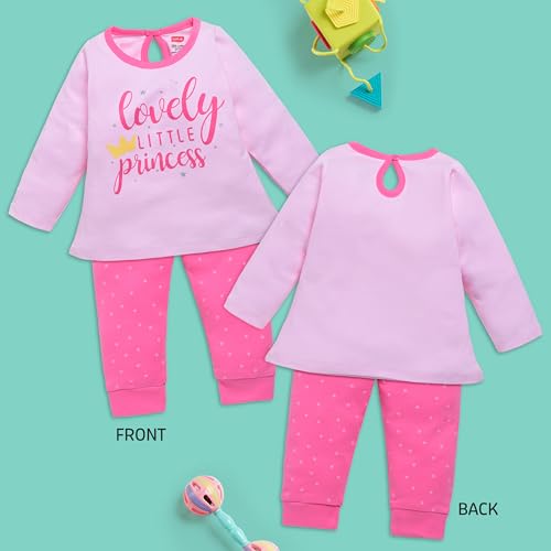 Image of LuvLap Baby Girls 100% Cotton Full Sleeve Top & Pyjama Sets, Pack Of 02