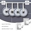 8PCS No Drill Curtain Rod Brackets No Drilling Self Adhesive Curtain Rod Holder Hooks Nail Free Adjustable Curtain Rod Hooks Curtain Hangers for Bathroom Kitchen Home Bathroom and Hotel (Transparent) #4