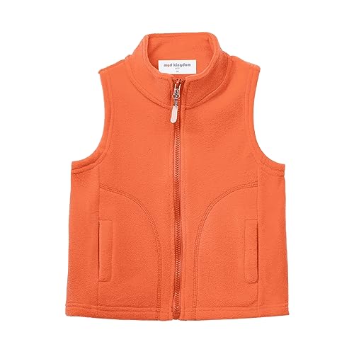 Image of Mud Kingdom Boys Girls Polar Fleece Vest Jacket Ligntweight Plain Vest Full Zipper Sleeveless