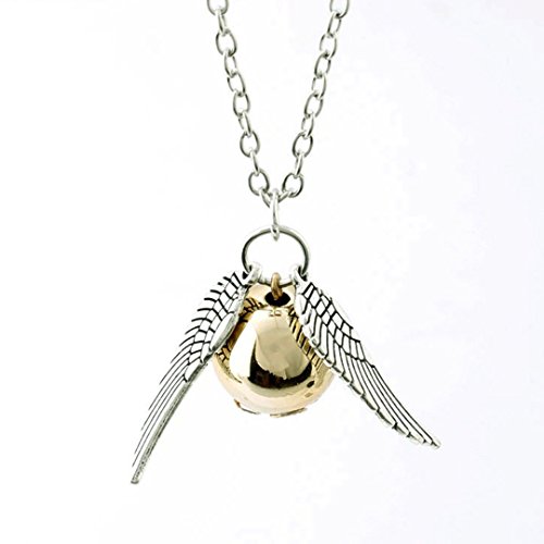 Newin Star Collier Harry Potter Quidditch, Bijoux Harry Potter Accessoire pour Déguisement Harry Potter, Collier Vif d'or Quidditch, Golden Snitch Harry Potter Necklace Code: HP-Neck-Quidditch-BRON